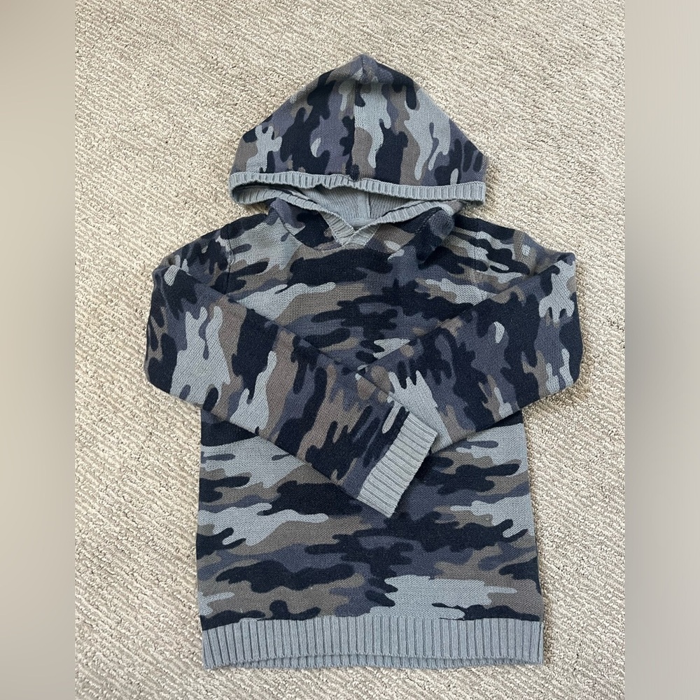 Little boys hooded knit sweater